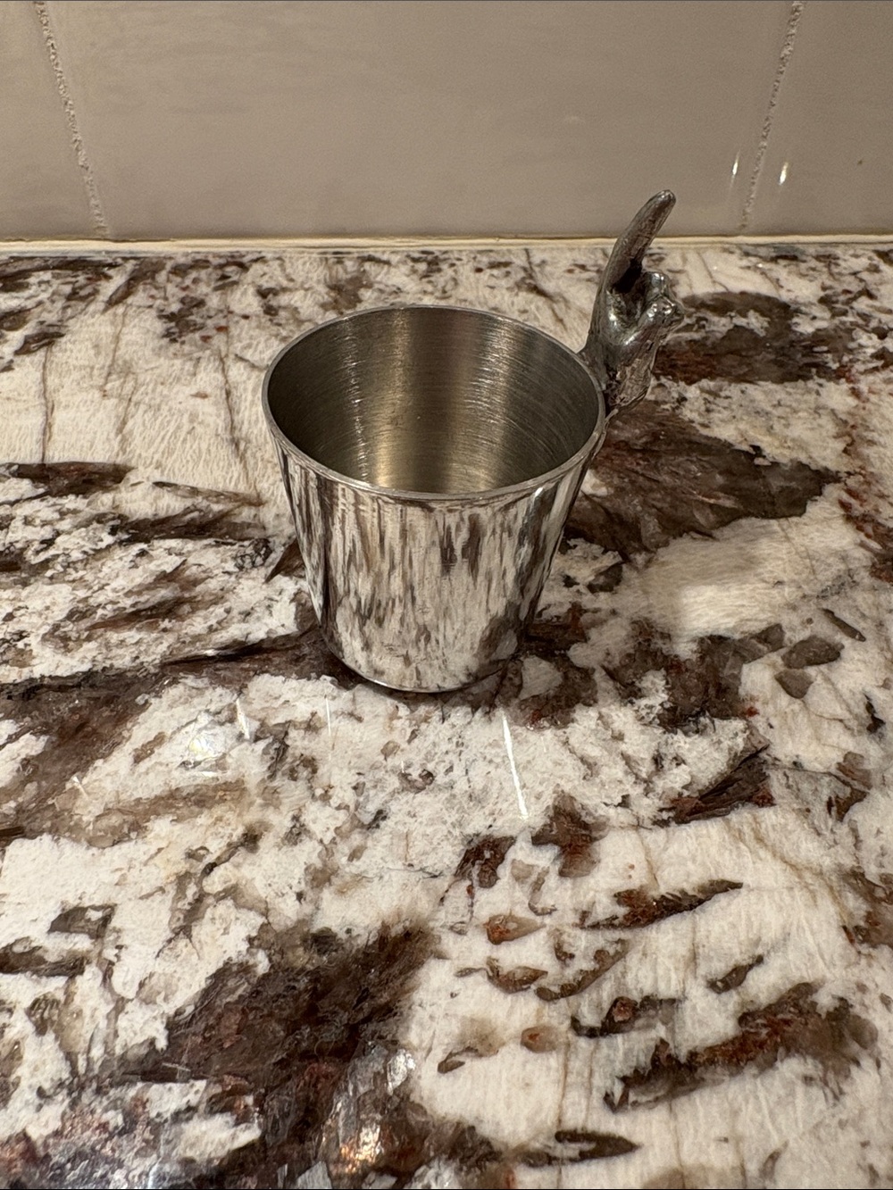 English pewter shot glass